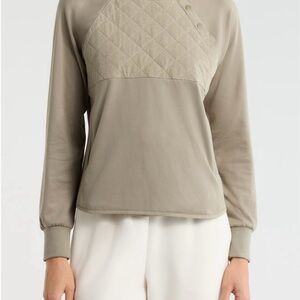 NWT Swannies Golf Ellis Pullover XS - Olive Green Quilted Golf Athletic Top